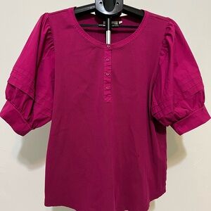 Chico's Fuchsia Puff Sleeve Blouse